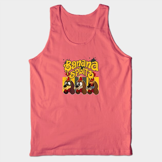 Banana Splits Spotting Cartoon Tank Top by balibeachart